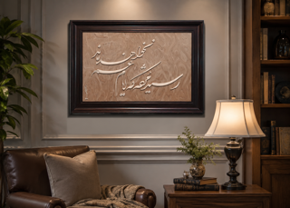 تابلو خط معرق چوب